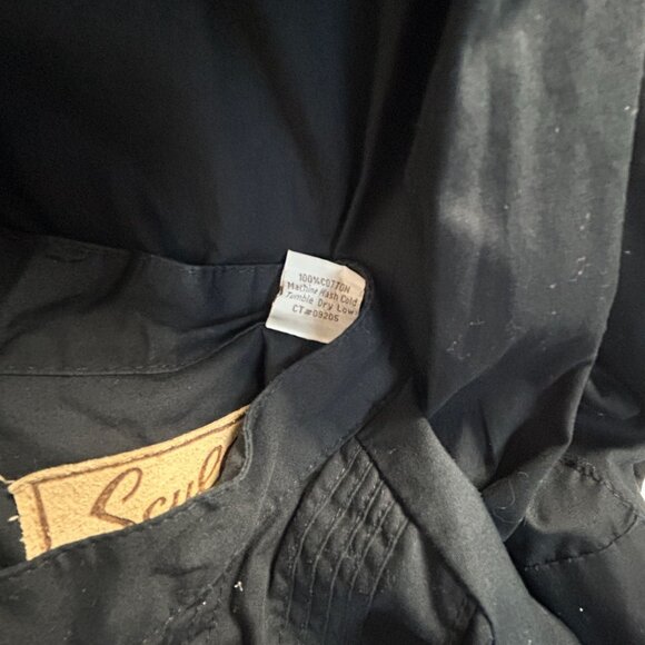 Scully Mens Black Cotton Gambler Long Sleeve Western Shirt Small Pullover Casual - Picture 4 of 8